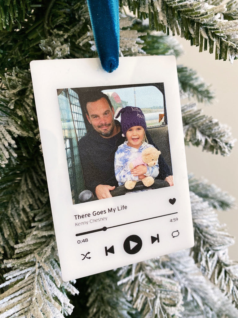 Custom song and photo ornament
