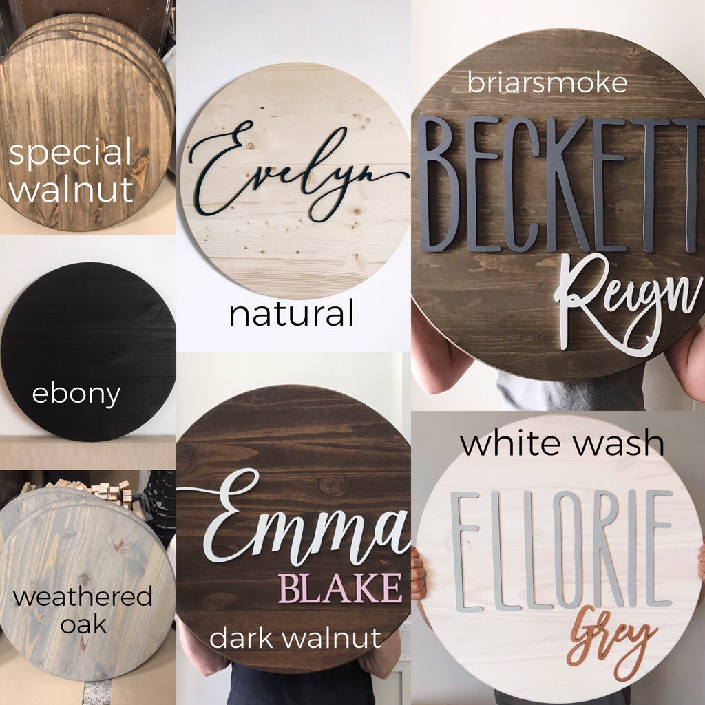 ROUND NAME SIGN
