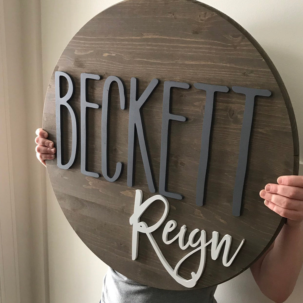 ROUND NAME SIGN
