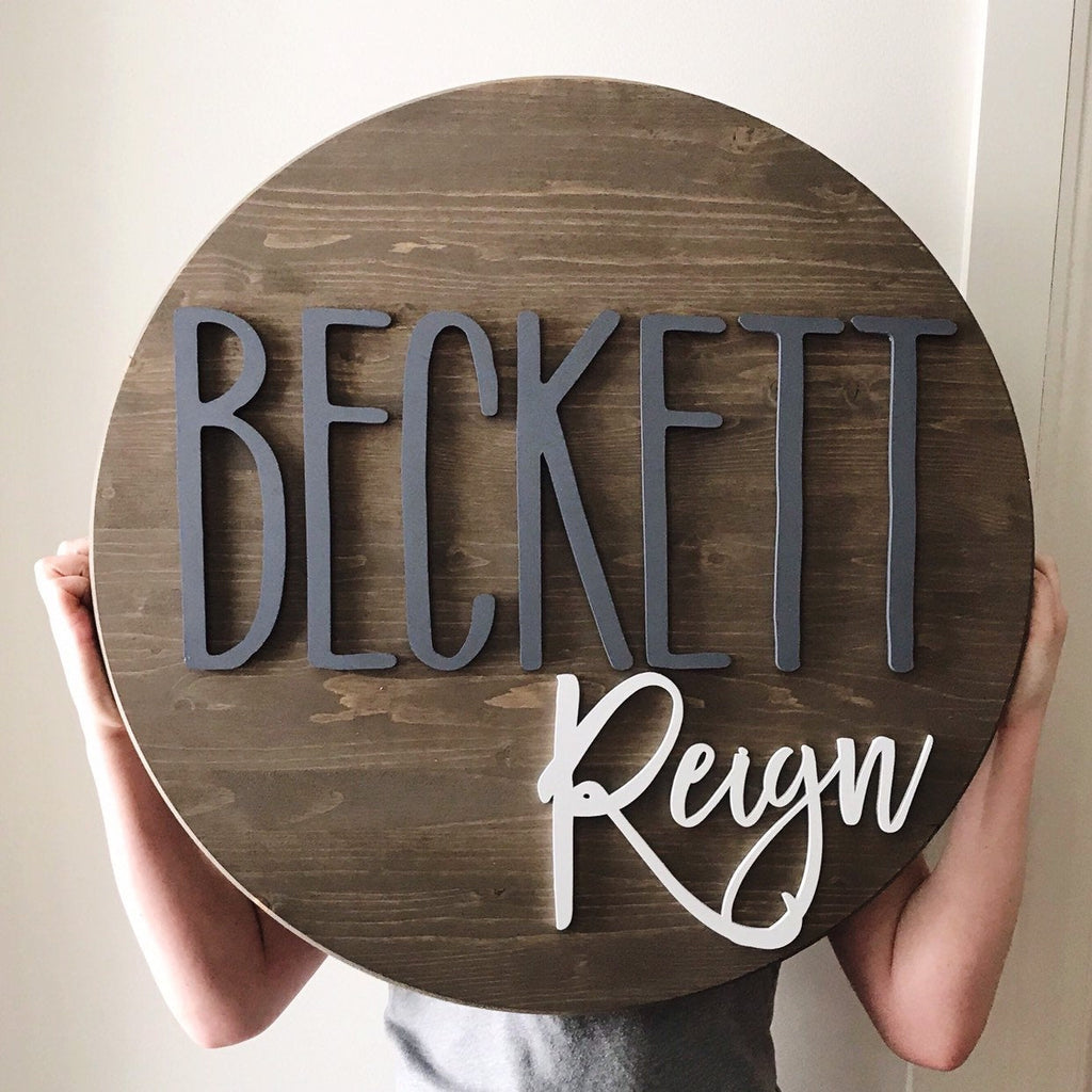 ROUND NAME SIGN