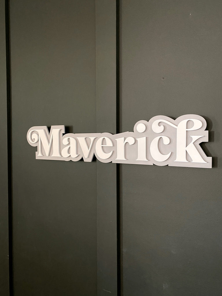 Name sign, nursery name sign, name sign for kids room, cut out name sign, layered wood sign