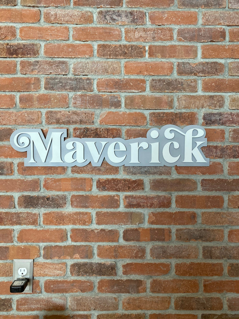 Name sign, nursery name sign, name sign for kids room, cut out name sign, layered wood sign