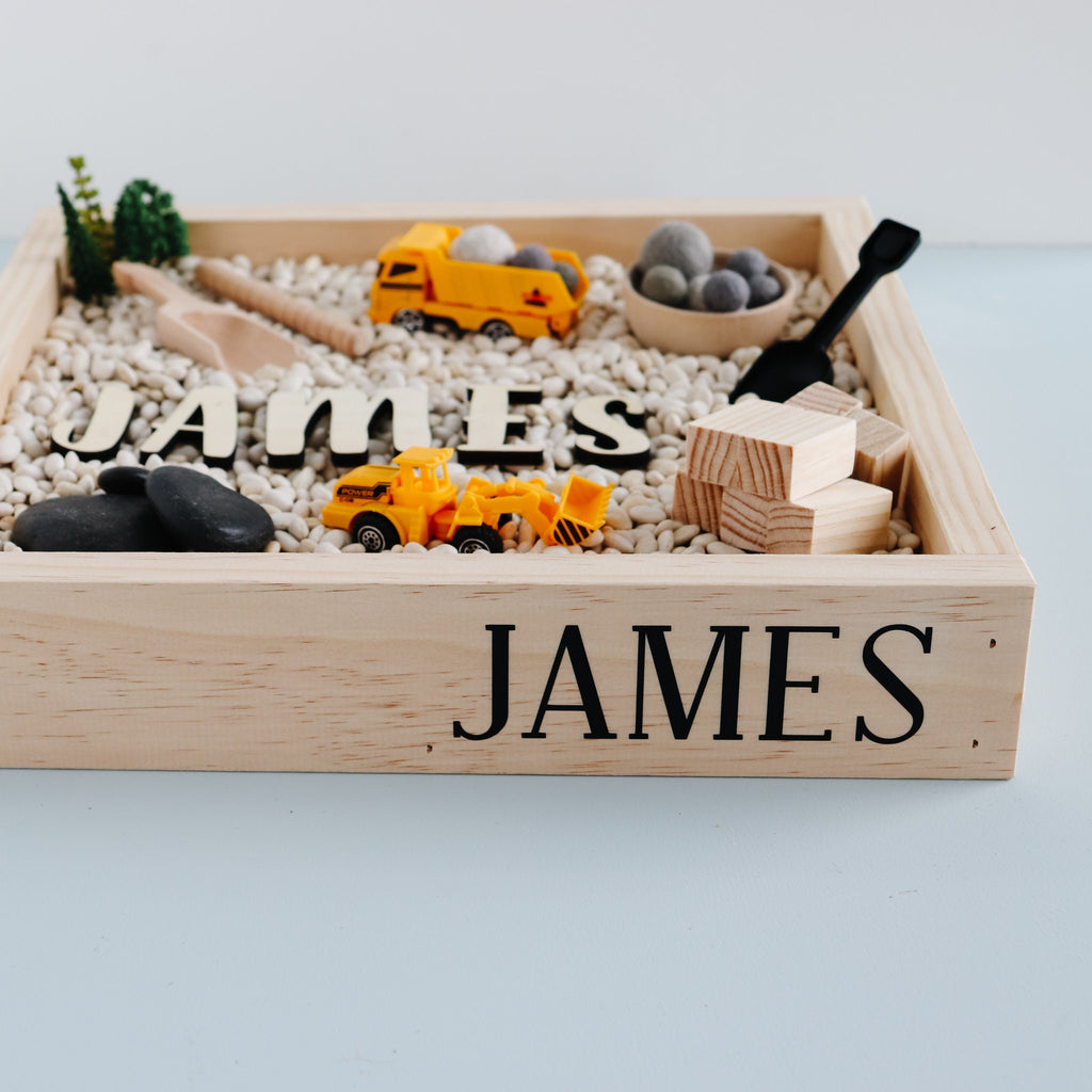 Kids Sensory Kit, Construction sensory bin, montessori play kit, personalized kids gift sensory kit, personalized sensory tray