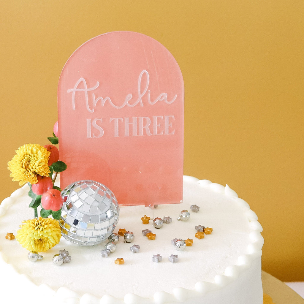 Boho cake topper