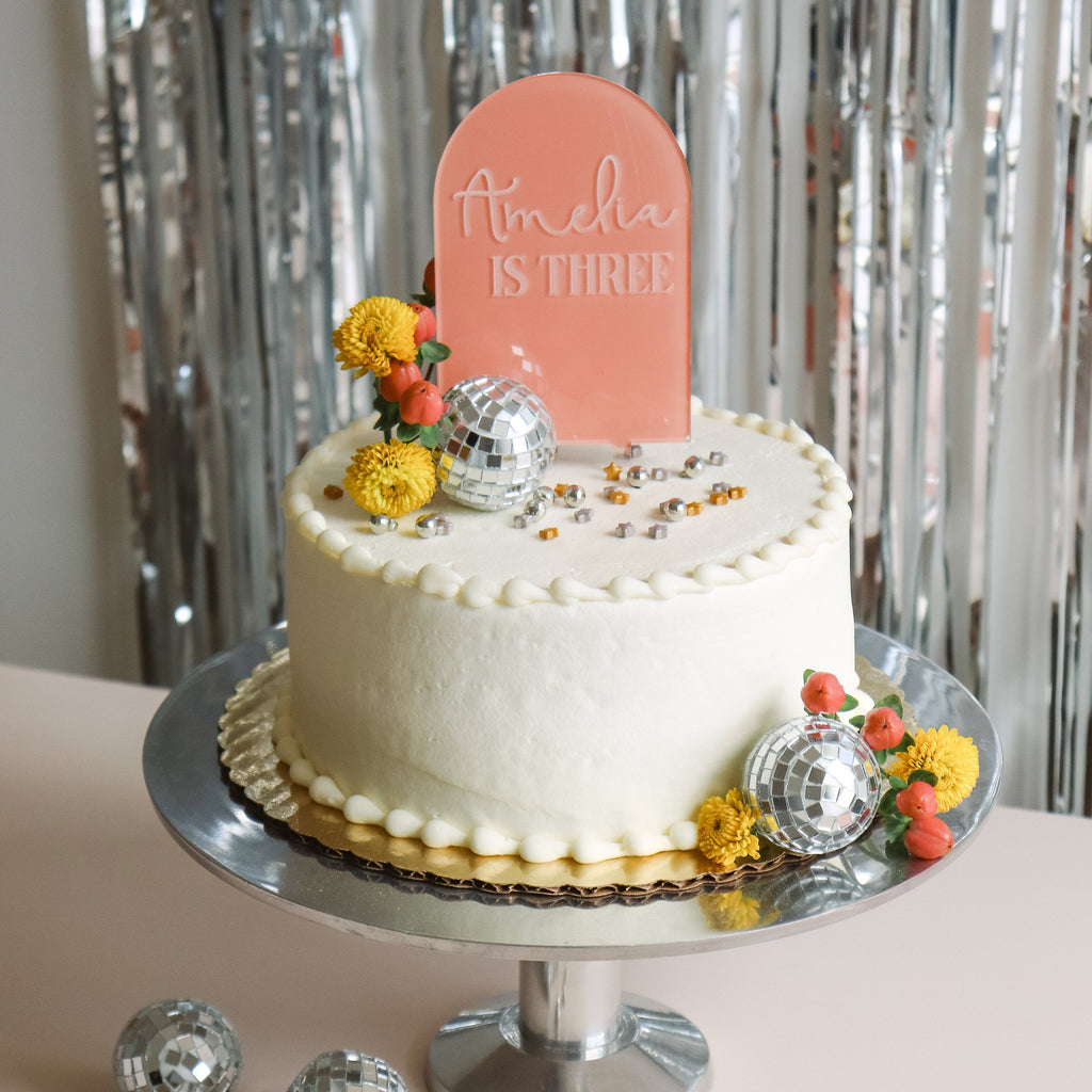 Boho cake topper