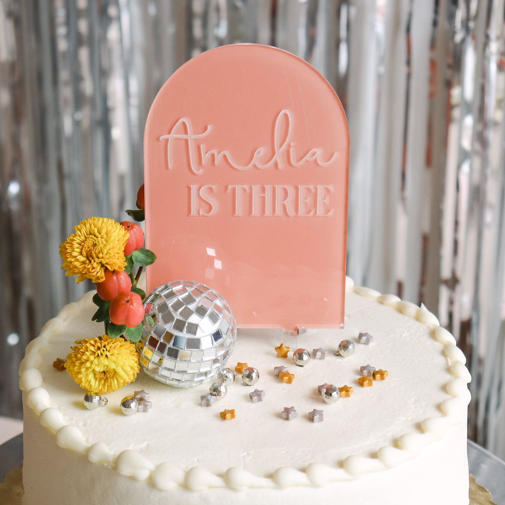 Boho cake topper