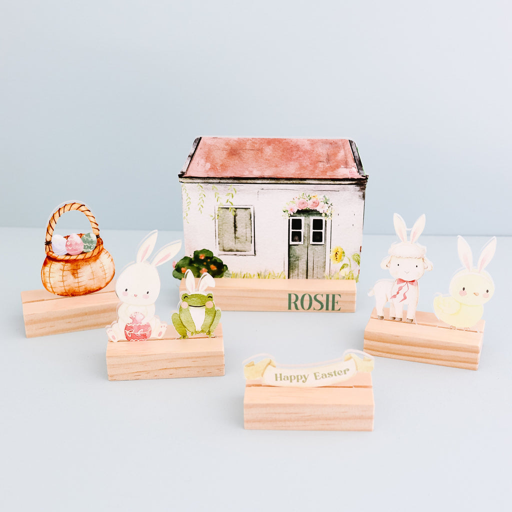 Mini Easter playscape, easter basket filler, Montessori easter basket toy, Easter shelf decor, Holiday shelf decorations, Easter mantle