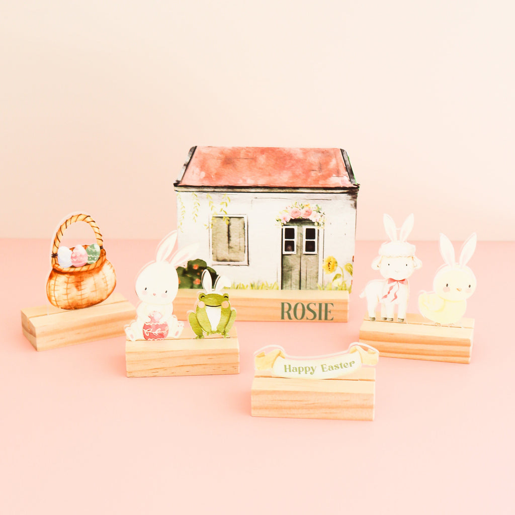Mini Easter playscape, easter basket filler, Montessori easter basket toy, Easter shelf decor, Holiday shelf decorations, Easter mantle
