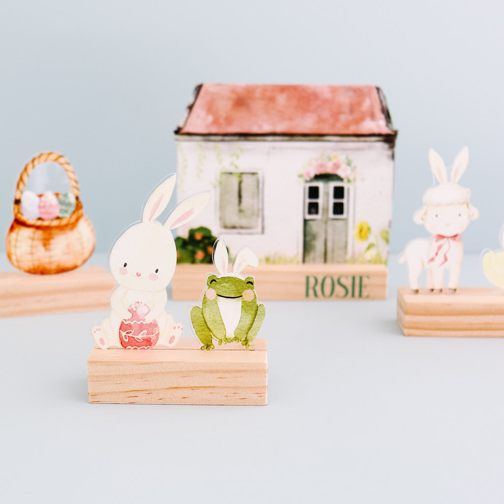 Mini Easter playscape, easter scene setter, Montessori easter basket toy