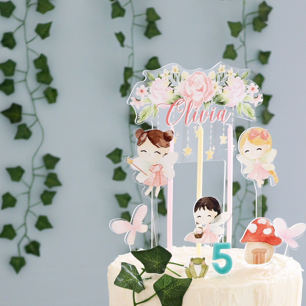 Fairy Cake topper, party cake topper, fairy forest cake topper, enchanted forest party supplies