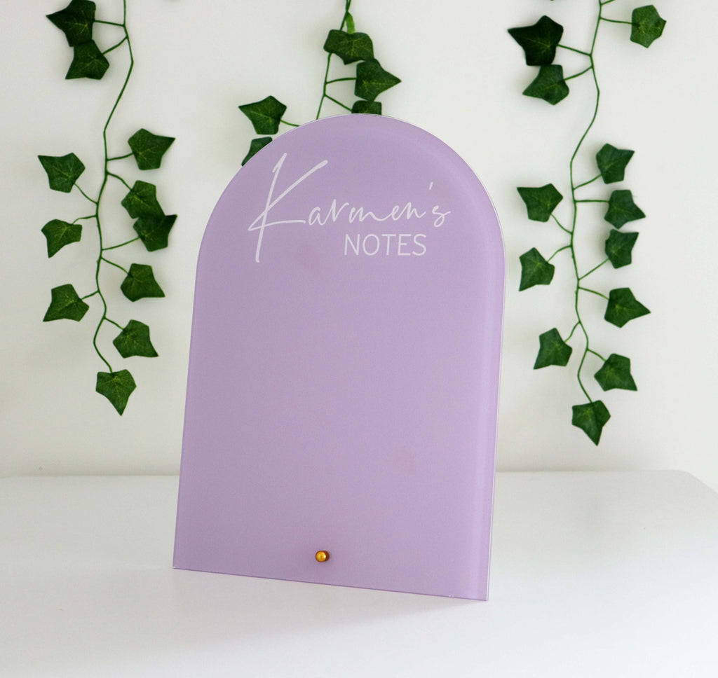 Acrylic dry erase desktop notes
