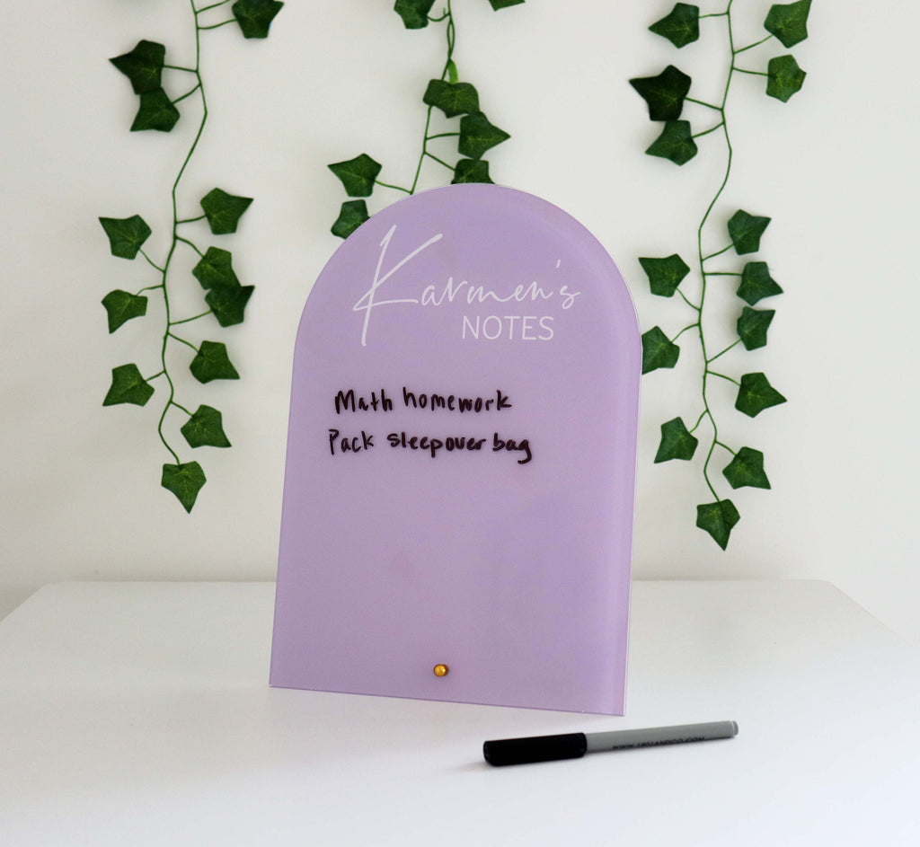 Acrylic dry erase desktop notes