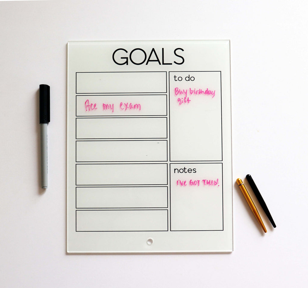 GOALS dry erase desktop