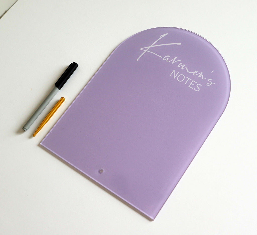 Acrylic dry erase desktop notes