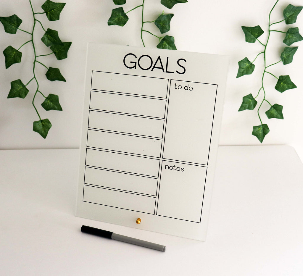 GOALS dry erase desktop