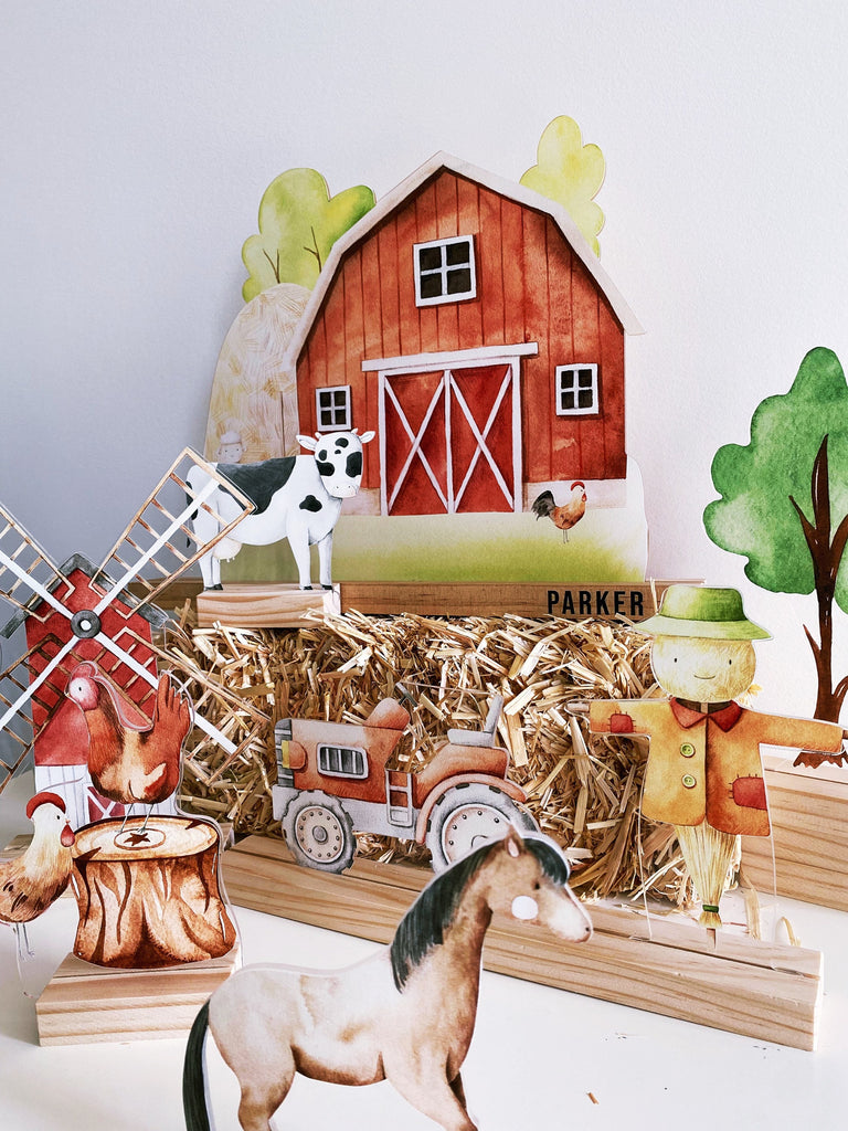Farm playscape, play room essentials, scene setter, barn animal shelf decor, nursery decor, gifts for kids, personalized Montessori gifts