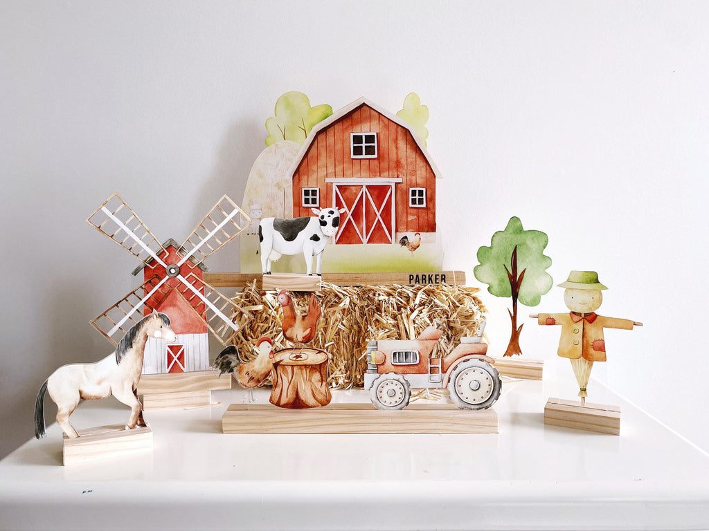Farm playscape, play room essentials, scene setter, barn animal shelf decor, nursery decor, gifts for kids, personalized Montessori gifts