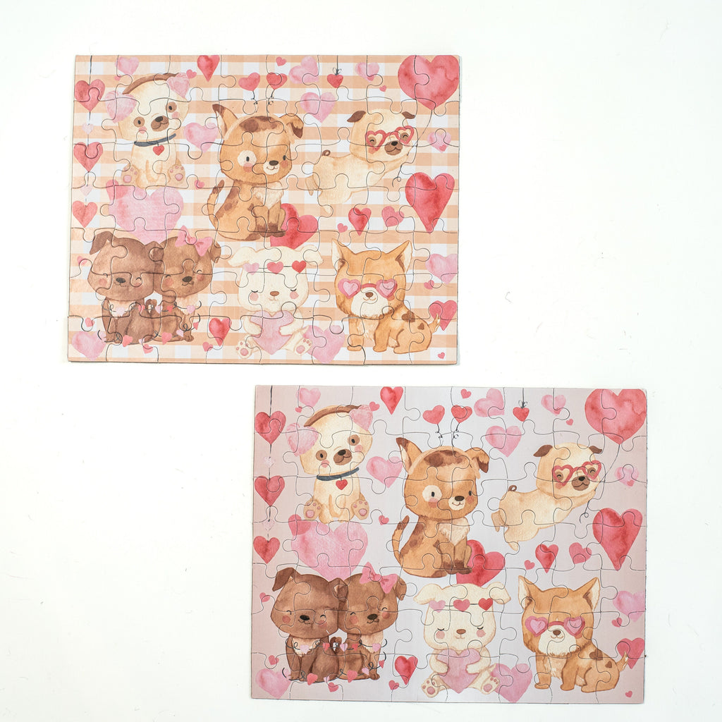 Valentine’s Day gift puzzle, Valentine’s Day puppy love puzzle, personalized kids gifts, classroom gifts