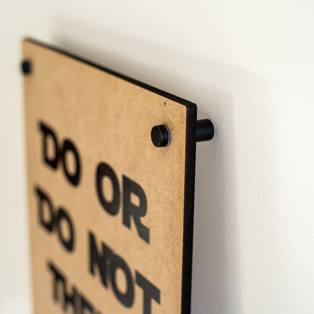 Do or do not there is no try, modern kids wall decor, wood sign with standoffs, yoda quotes