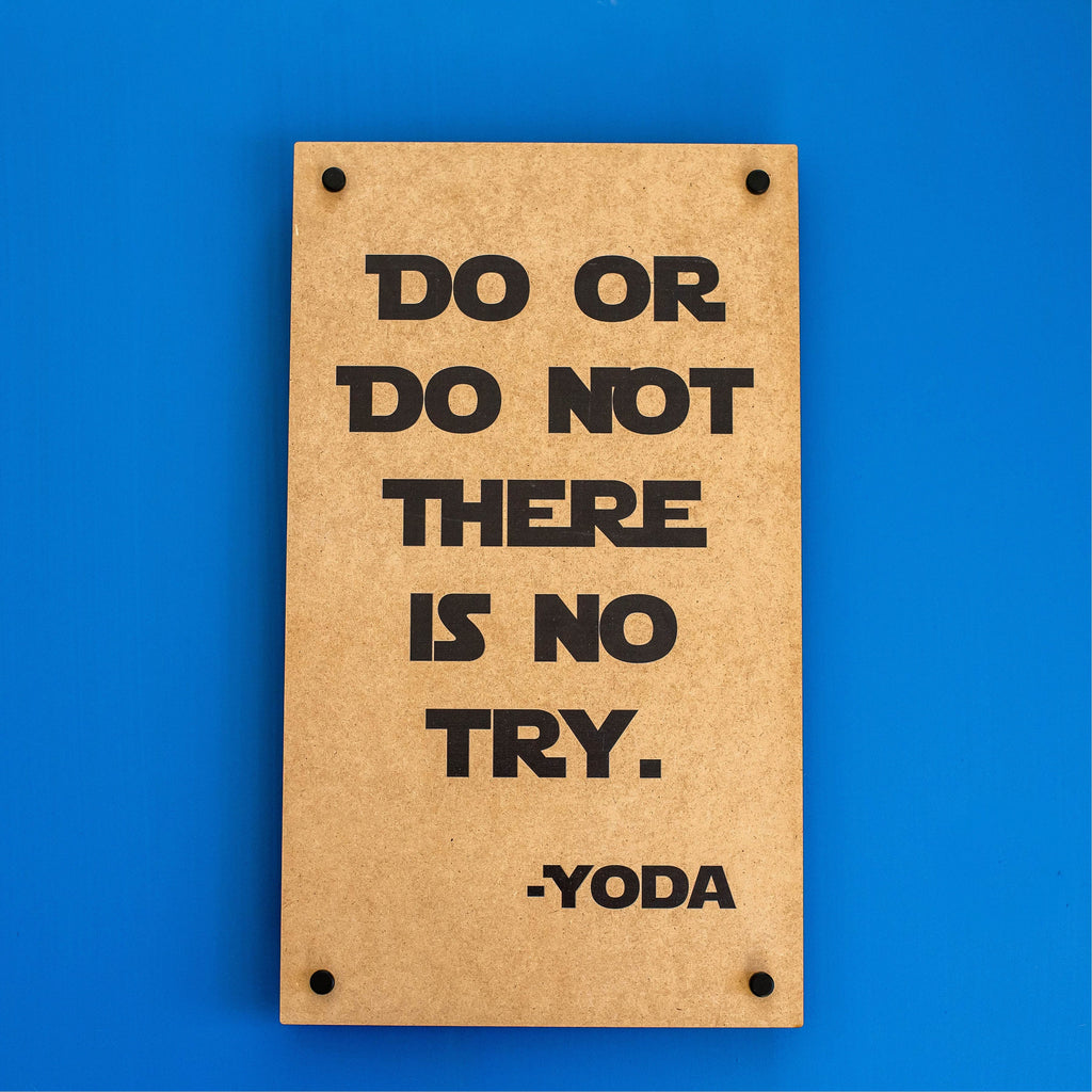 Do or do not there is no try, modern kids wall decor, wood sign with standoffs, yoda quotes