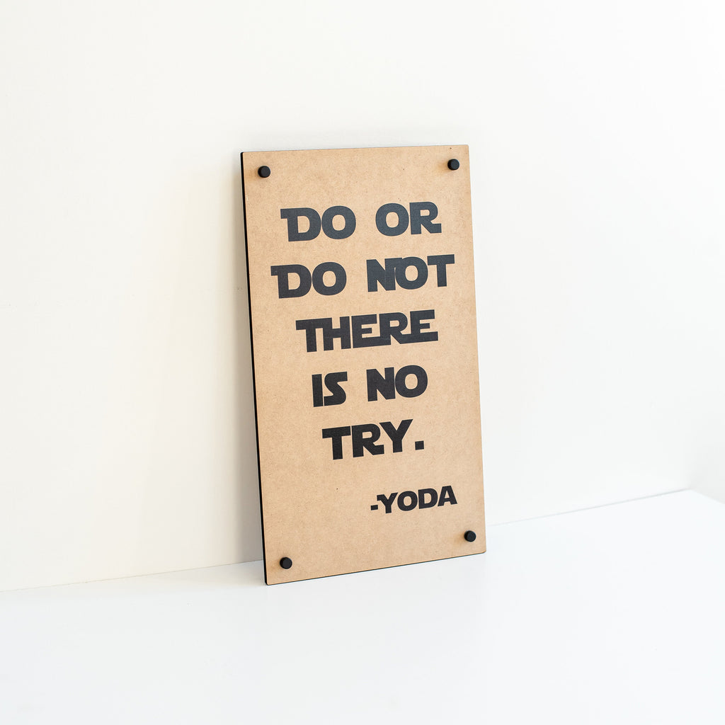 Do or do not there is no try, modern kids wall decor, wood sign with standoffs, yoda quotes